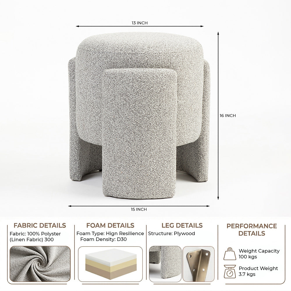 Zootie Linen Pouf