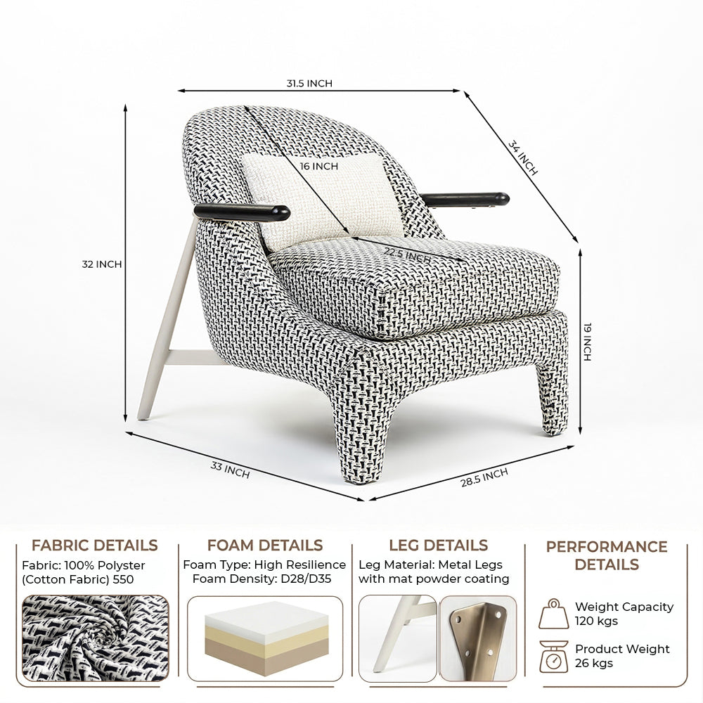 Walkr Cotton Arm Chair