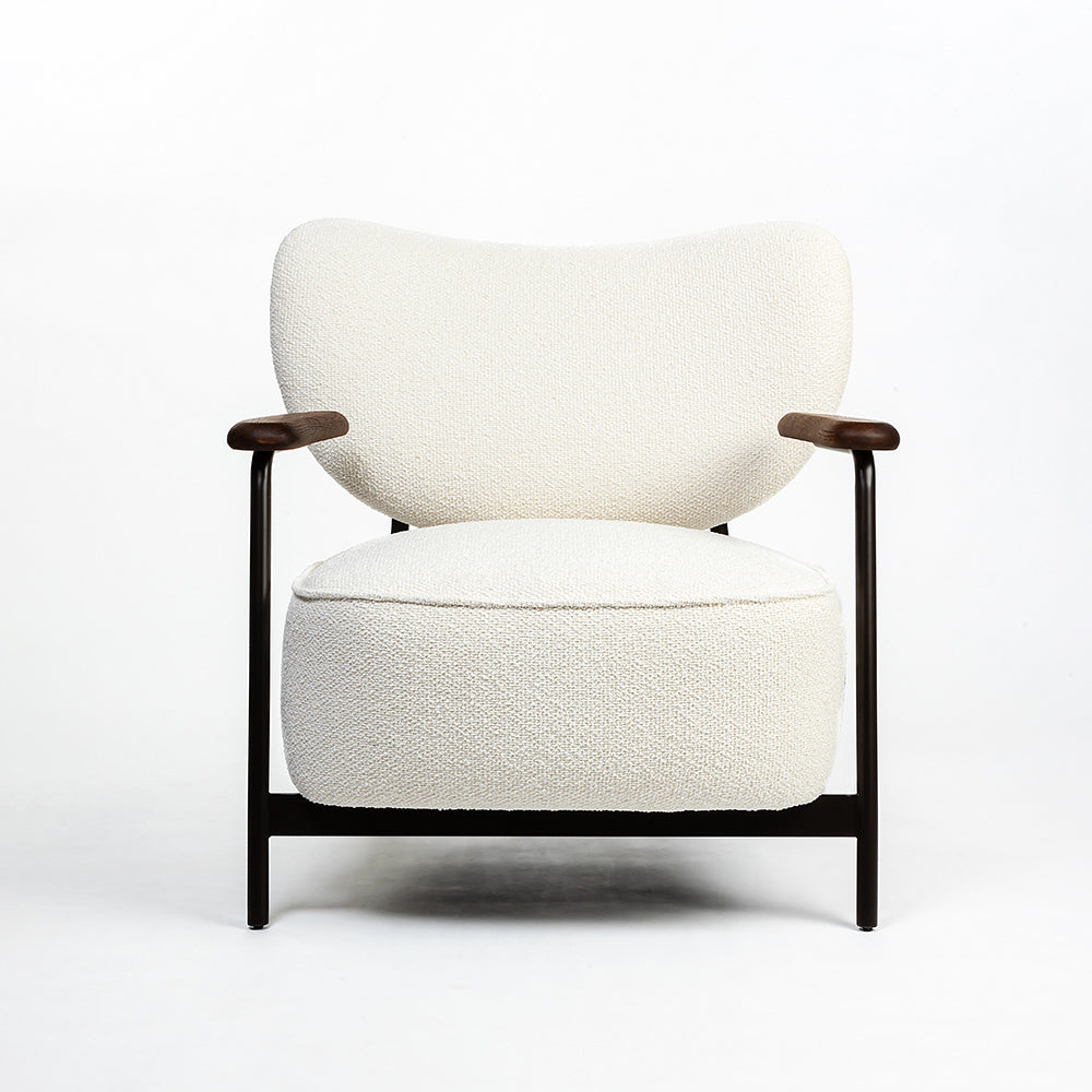 Nesis Boucle Chair with Wood