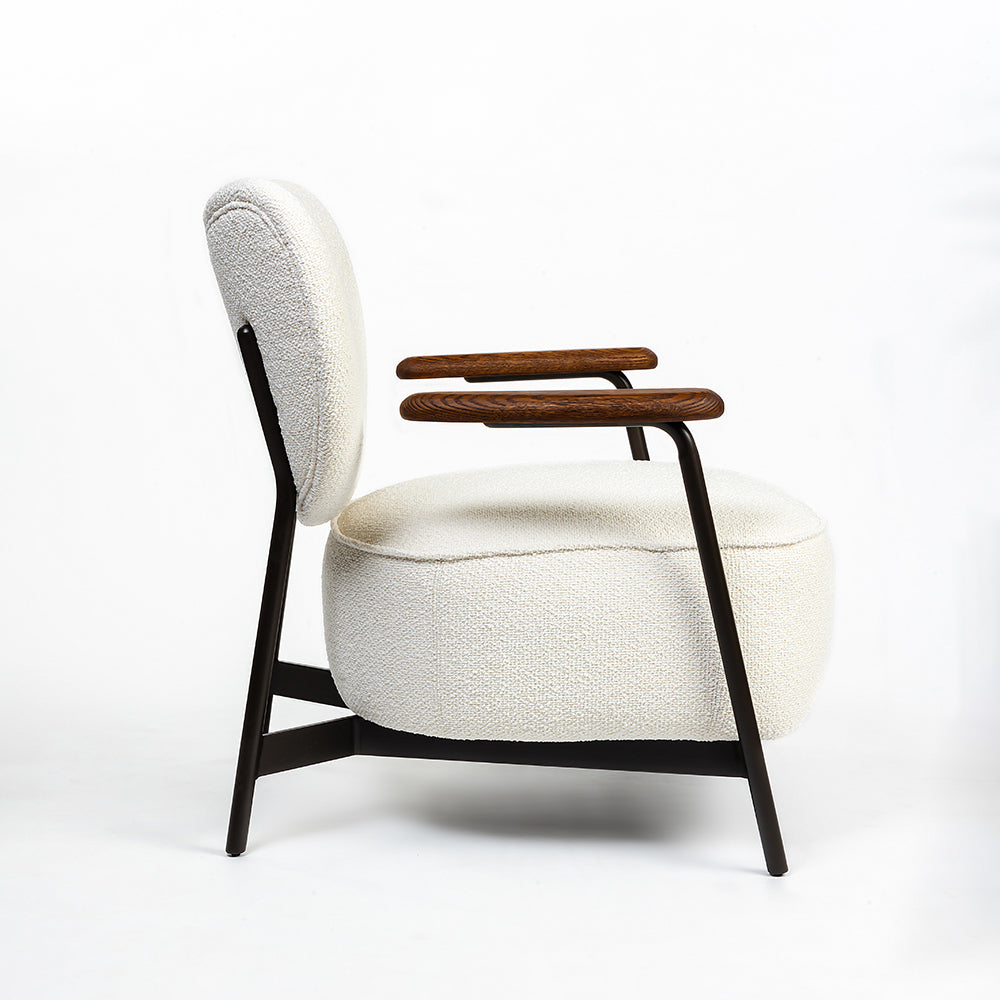 Nesis Boucle Chair with Wood