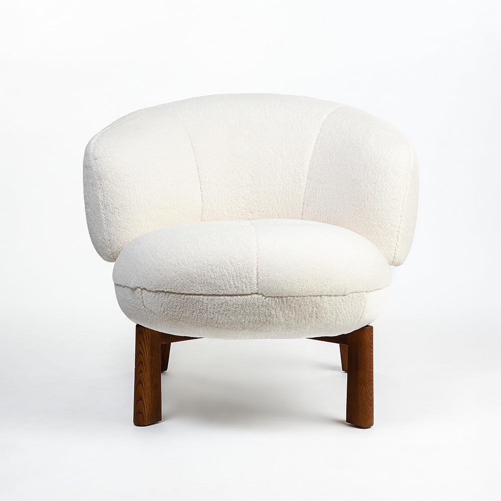 Blaken Boucle Chair with Wood