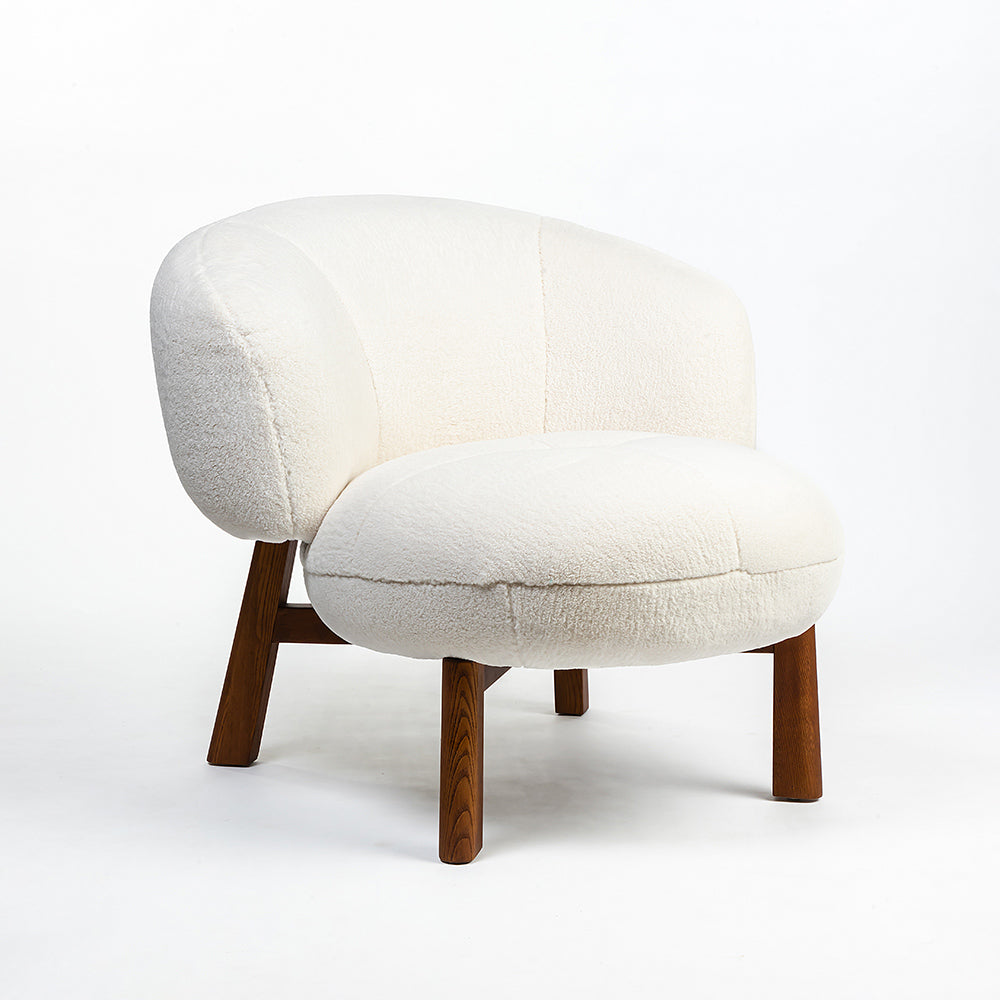 Blaken Boucle Chair with Wood
