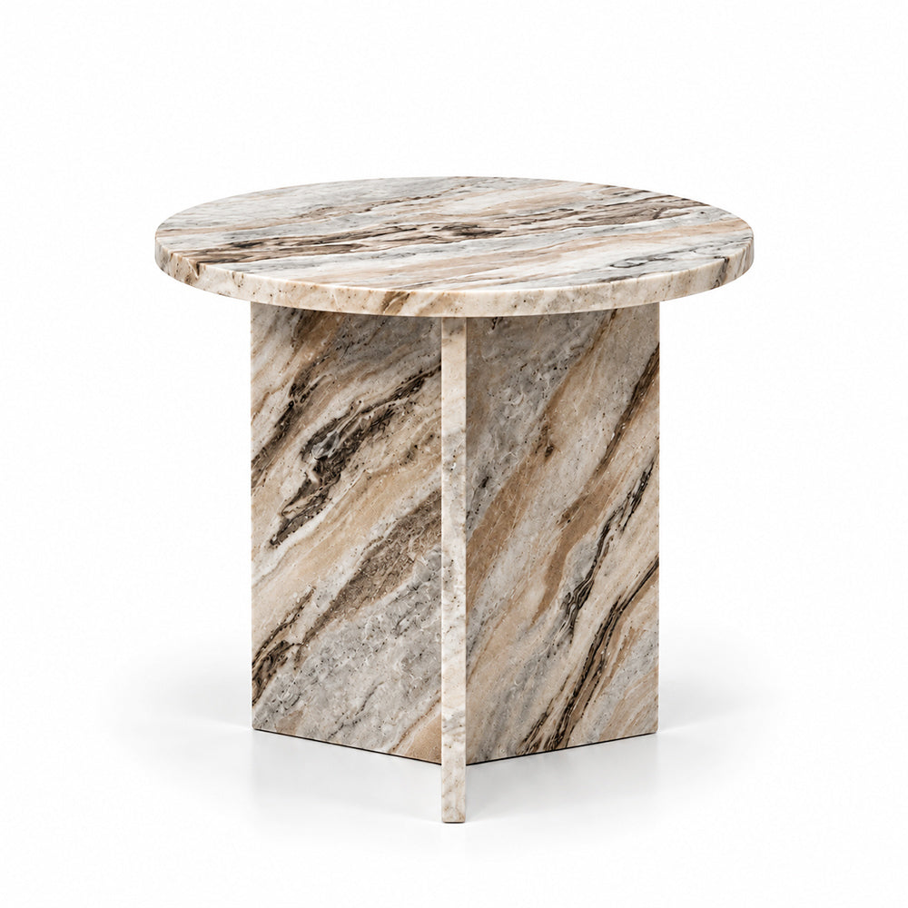 Drift Butterscotch Marble Round Coffee Table Set of 2