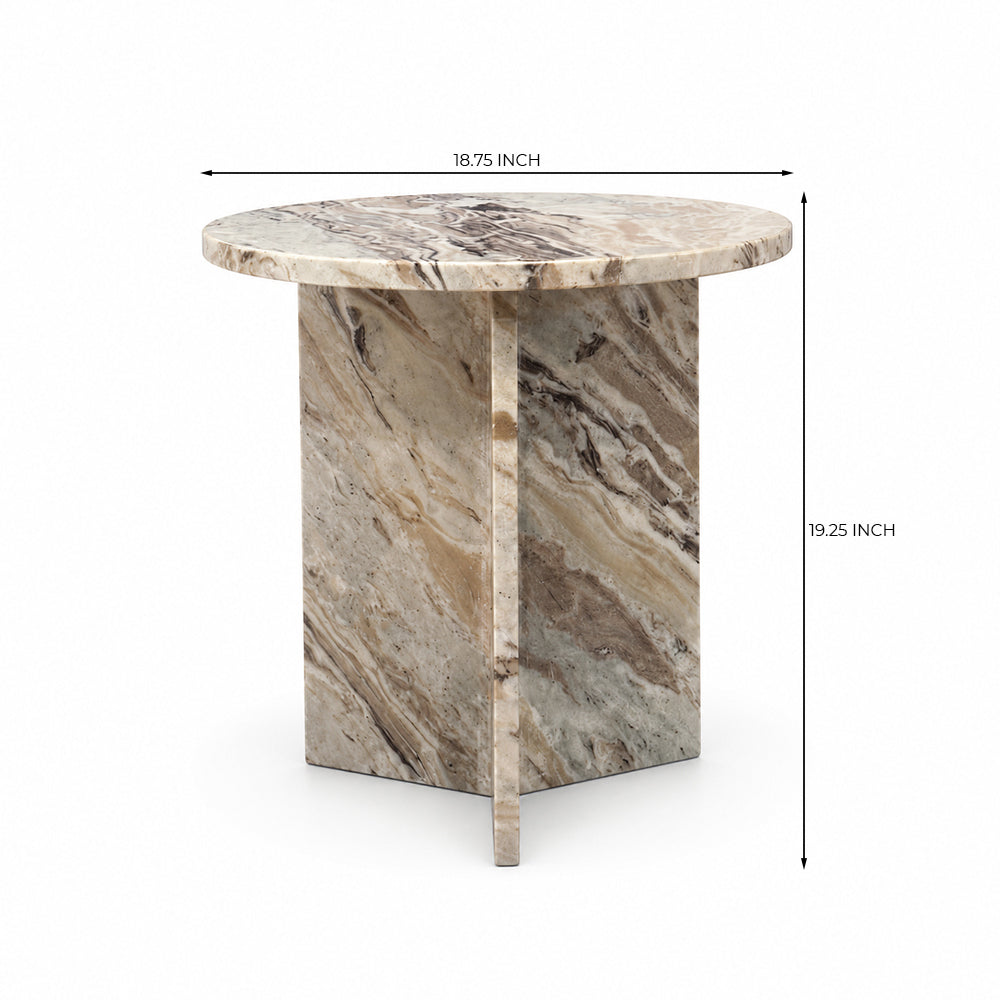 Marble Drift Butterscotch Round Coffee Table - Small
