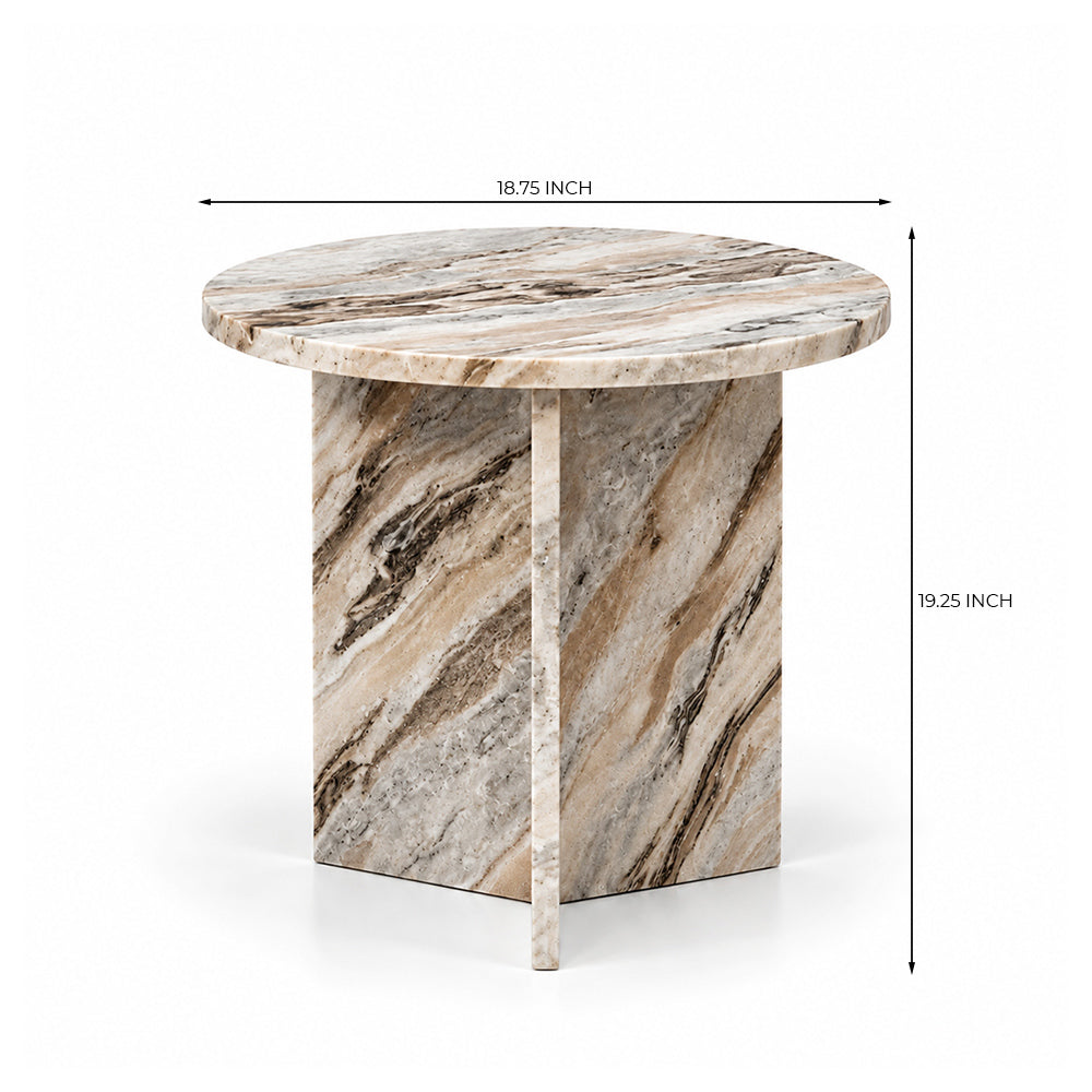 Drift Butterscotch Marble Round Coffee Table - Small
