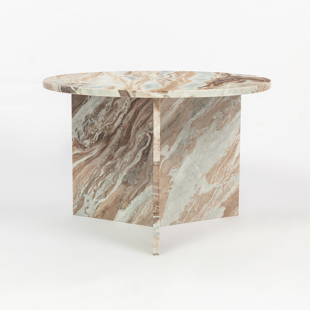 Marble Drift Butterscotch Round Coffee Table - Big