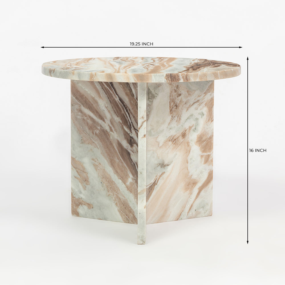 Marble Drift Butterscotch Round Coffee Table - Small