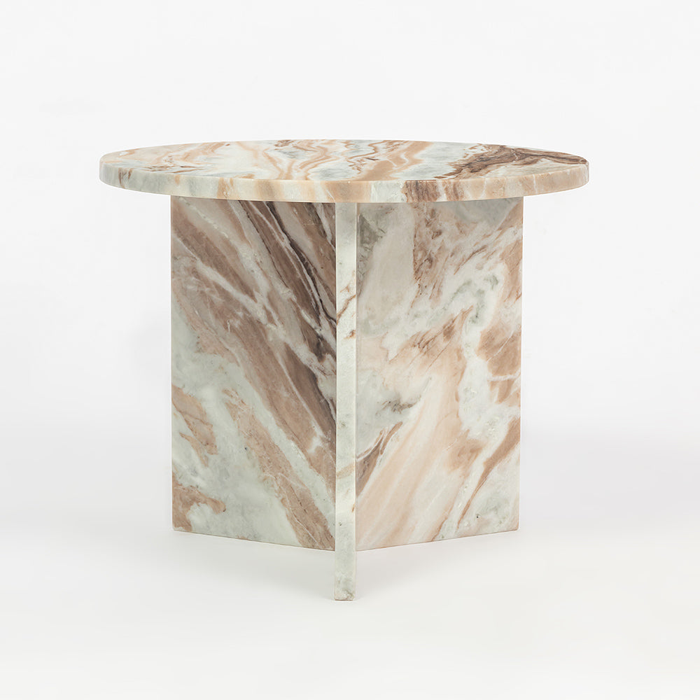 Marble Drift Butterscotch Round Coffee Table - Small