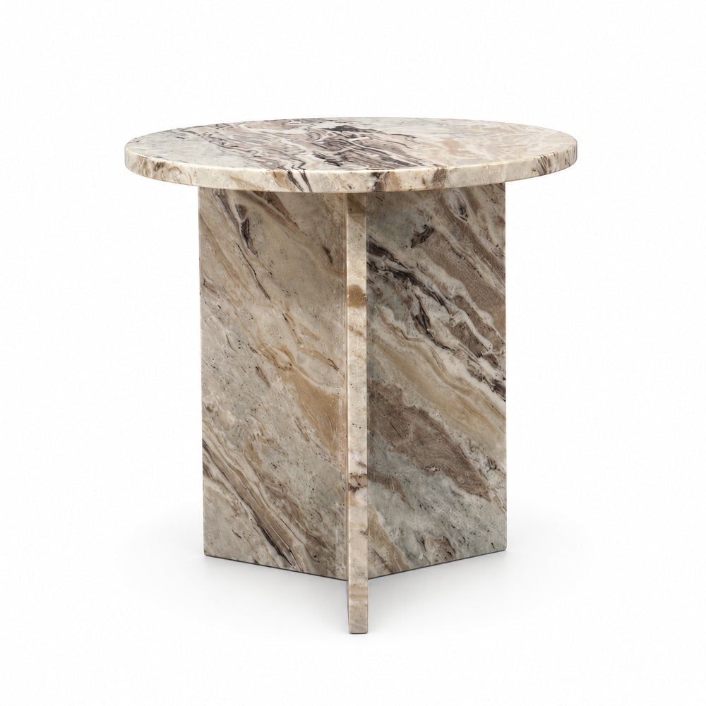 Marble Drift Butterscotch Round Coffee Table - Small