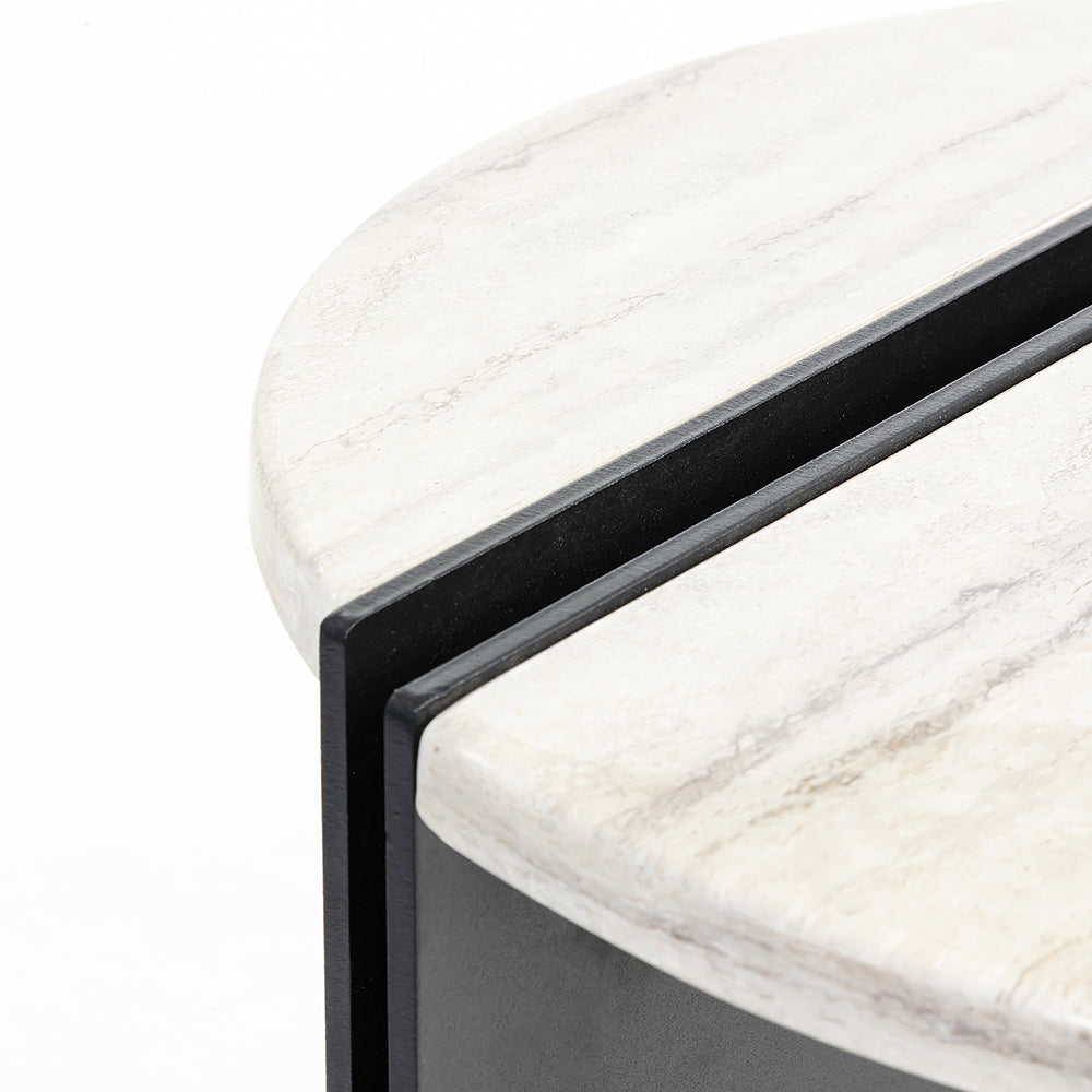 Marble Luther Accent Table with Carbon Steel