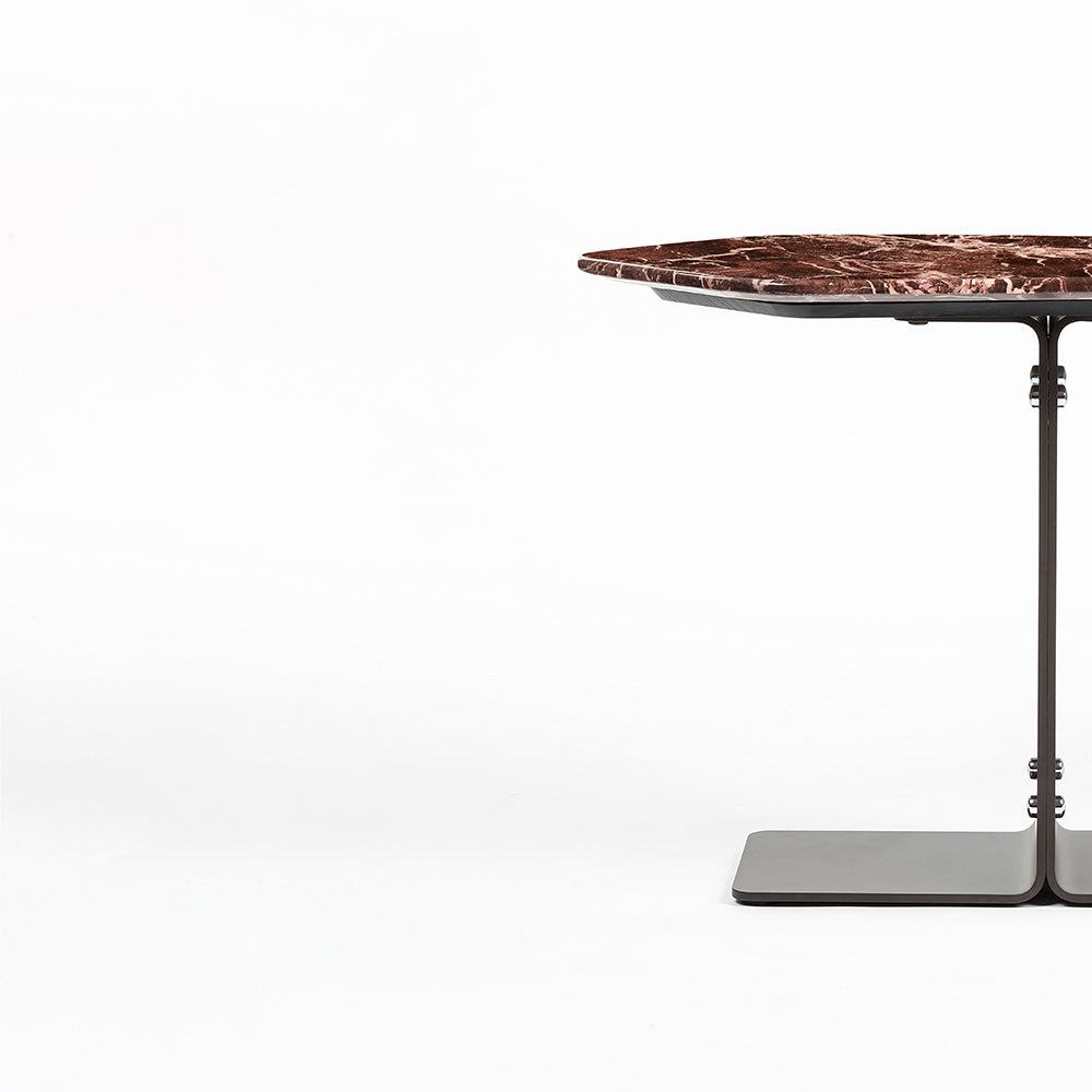 Marble Isla Accent Table with Metal Base