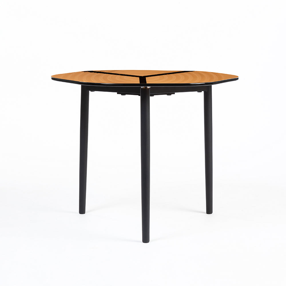 Berlin Glass Hexagon Coffee Table with Metal Base Set of 2