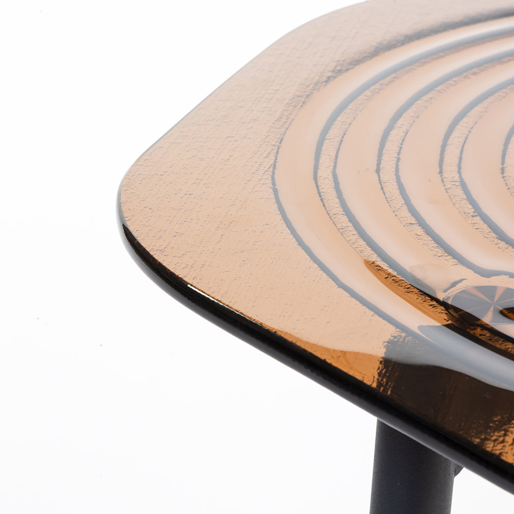 Berlin Glass Hexagon Coffee Table with Metal Base Set of 2