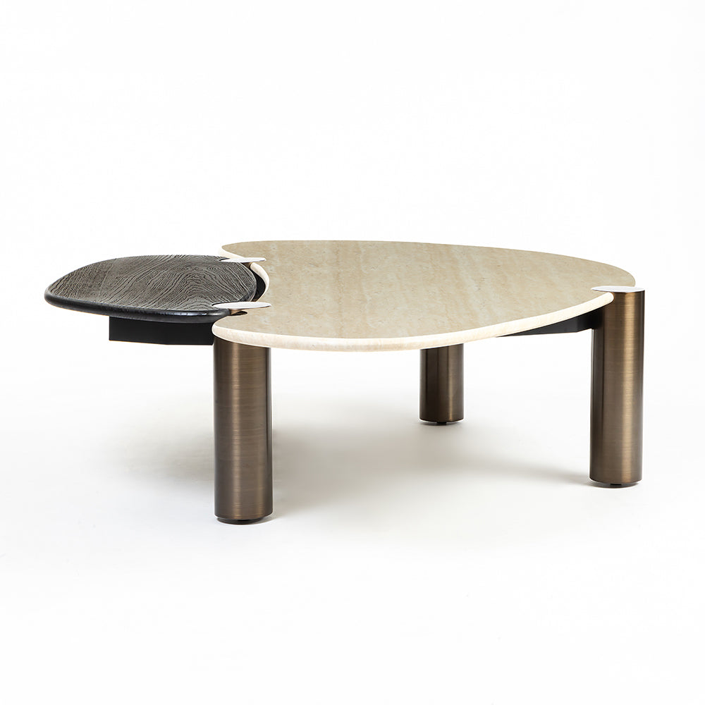 Marble Chap Coffee Table with Stainless Steel