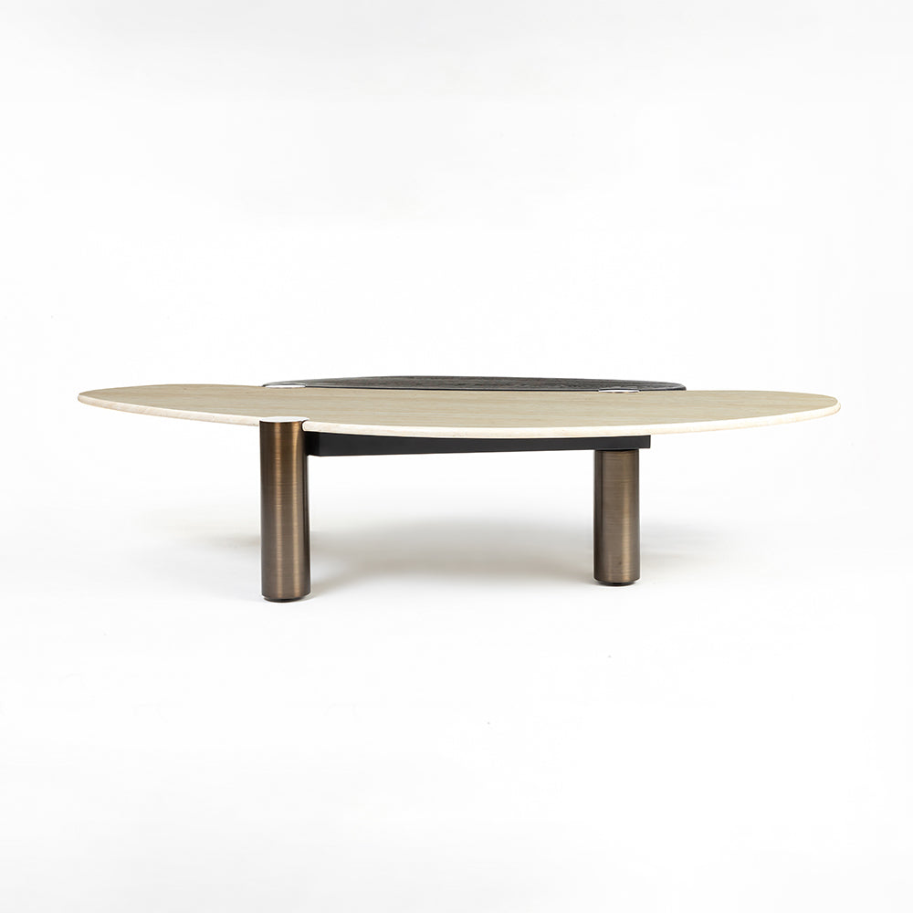 Marble Chap Coffee Table with Stainless Steel