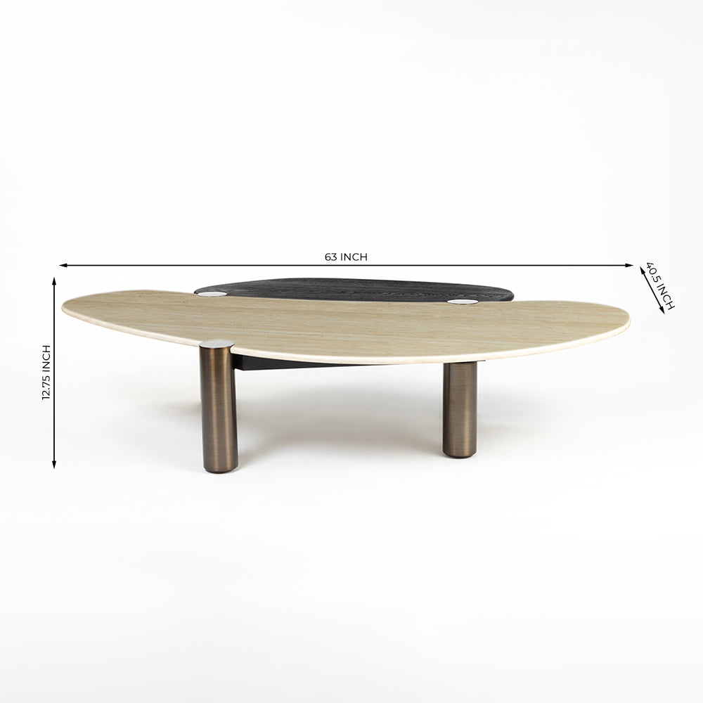 Marble Chap Coffee Table with Stainless Steel