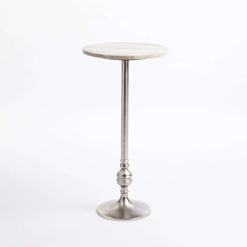 Marble Benassi Round Side Table with Metal