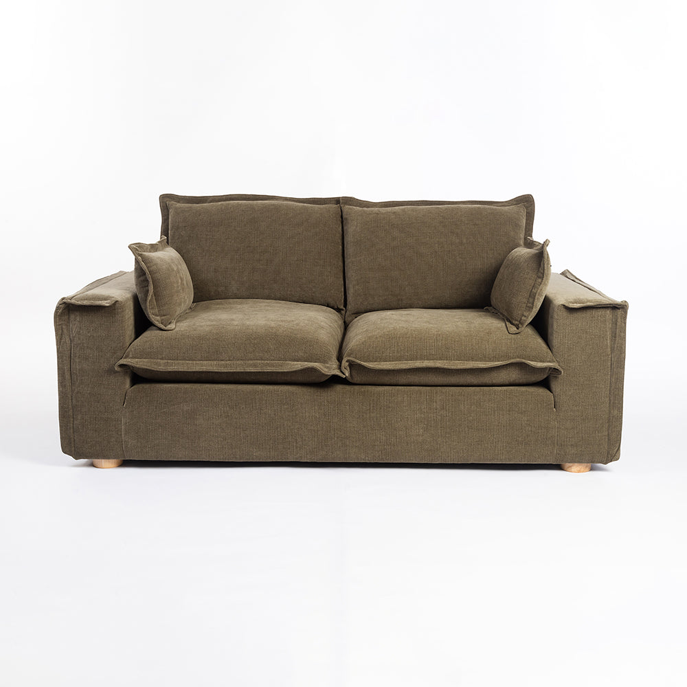 Chenille Fergie 2-Seater Sofa - Dark Moss