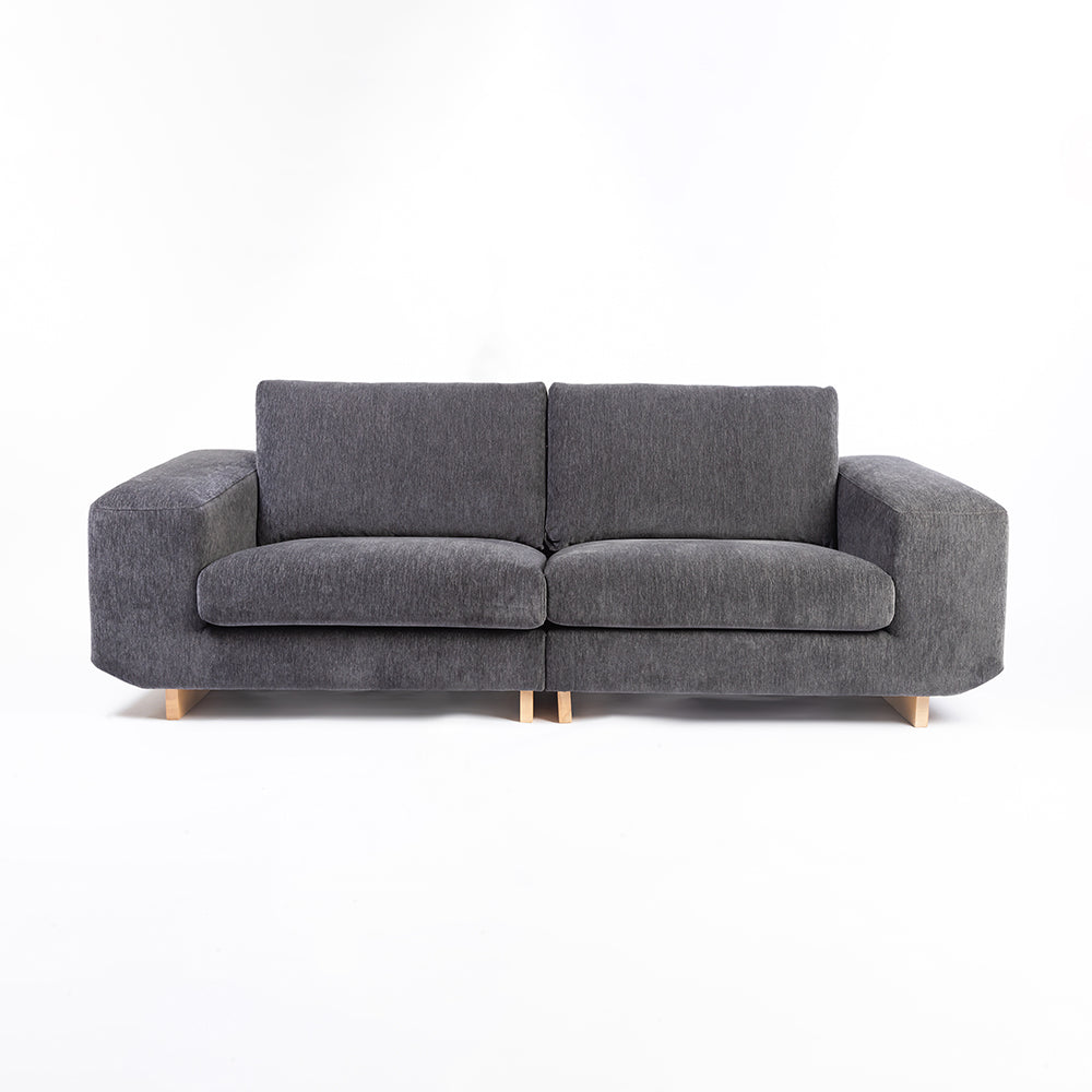 Velvet Kiko 2-Seater Sofa - Charcoal