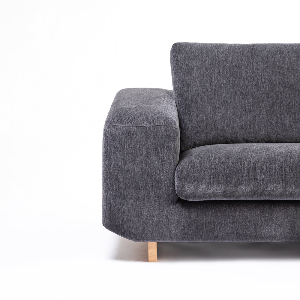 Velvet Kiko 2-Seater Sofa - Charcoal
