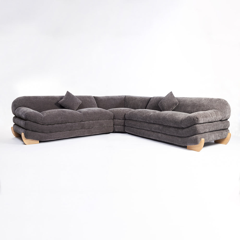 Velvet Gianco 5-Seater Sofa - Licorice