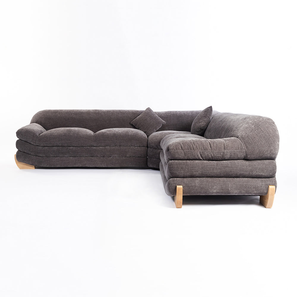 Velvet Gianco 5-Seater Sofa - Licorice