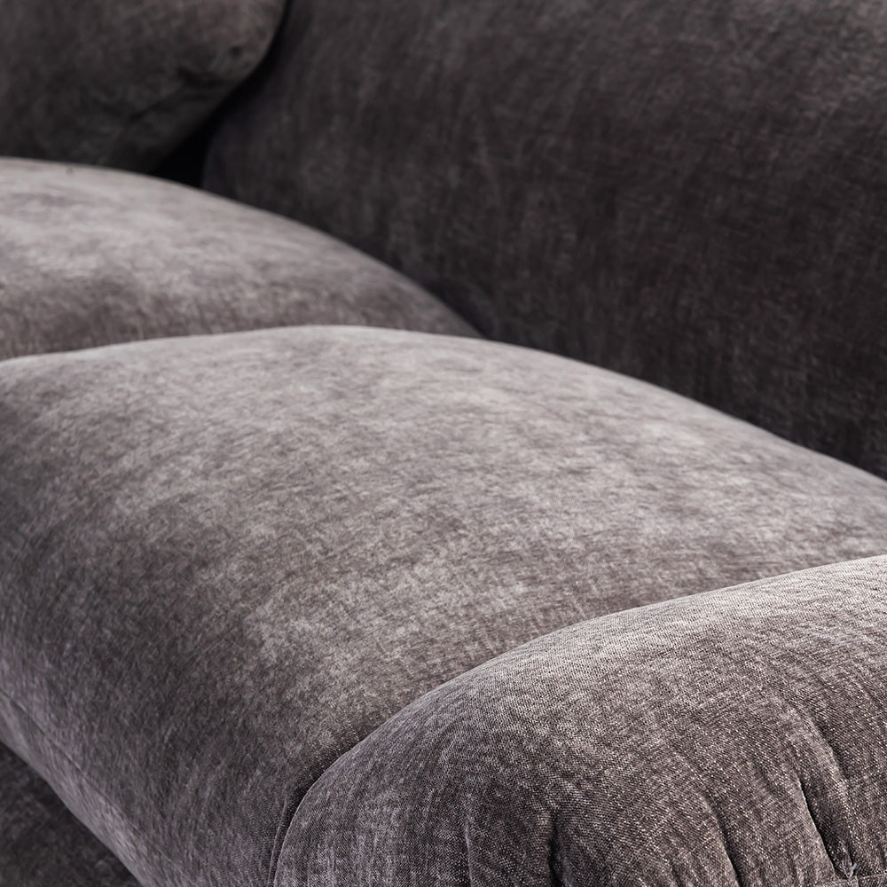 Velvet Gianco 5-Seater Sofa - Licorice