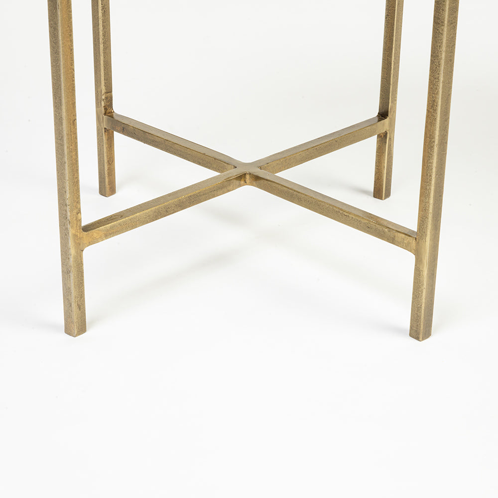 Lothik Marble Accent Table with Iron