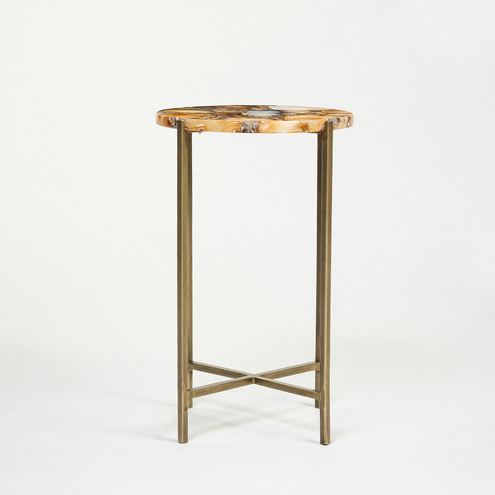 Munir Marble Accent Table with Iron