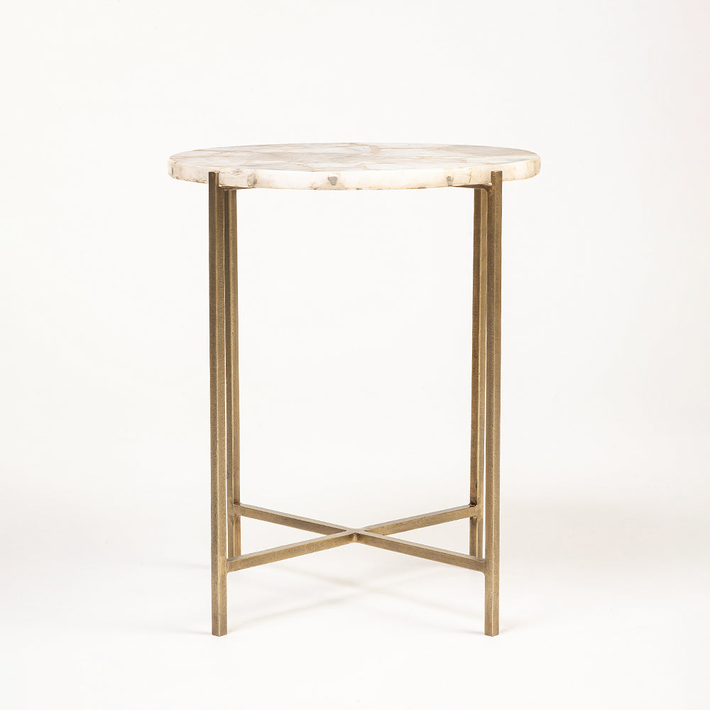 Jenedo Marble Accent Table with Iron