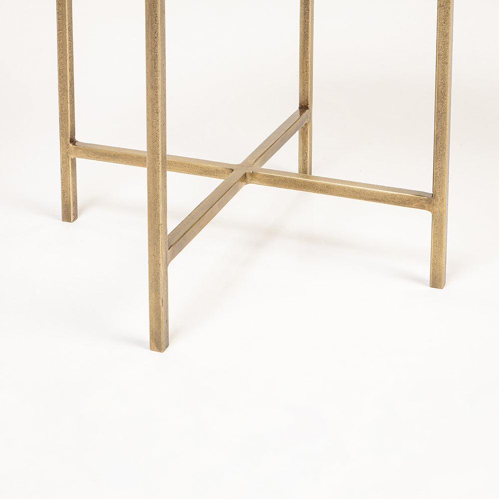 Aodosu Marble Accent Table with Iron