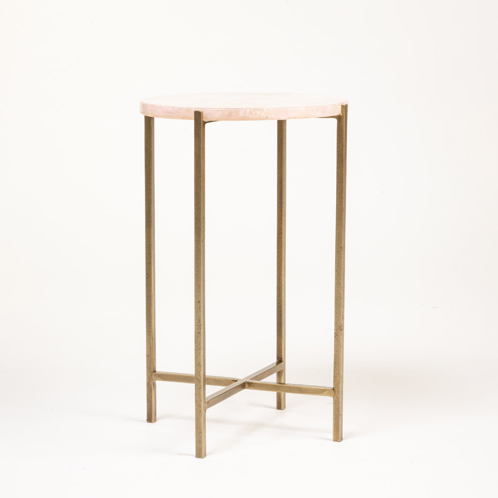 Savera Marble Accent Table with Iron