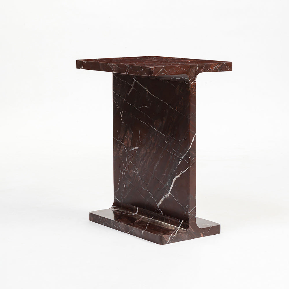 Honey Accent Table - Red Jasper Marble