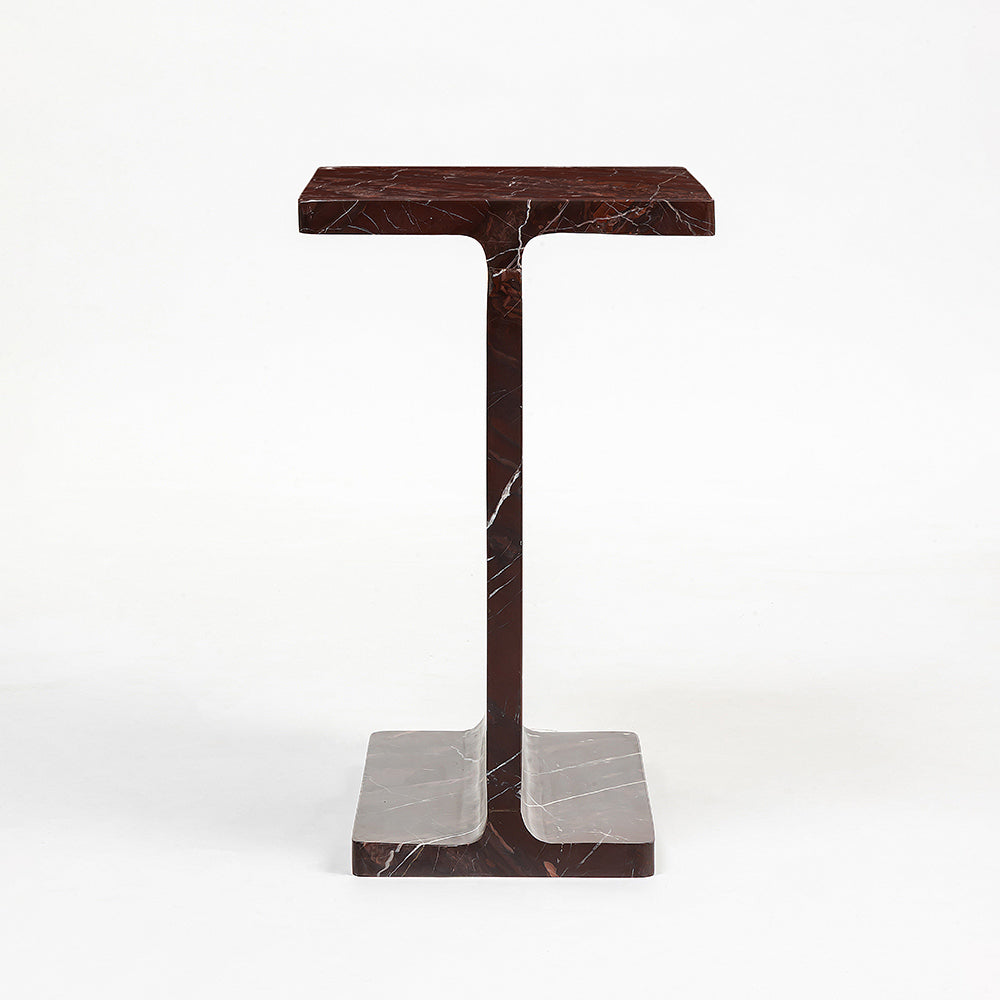 Honey Accent Table - Red Jasper Marble