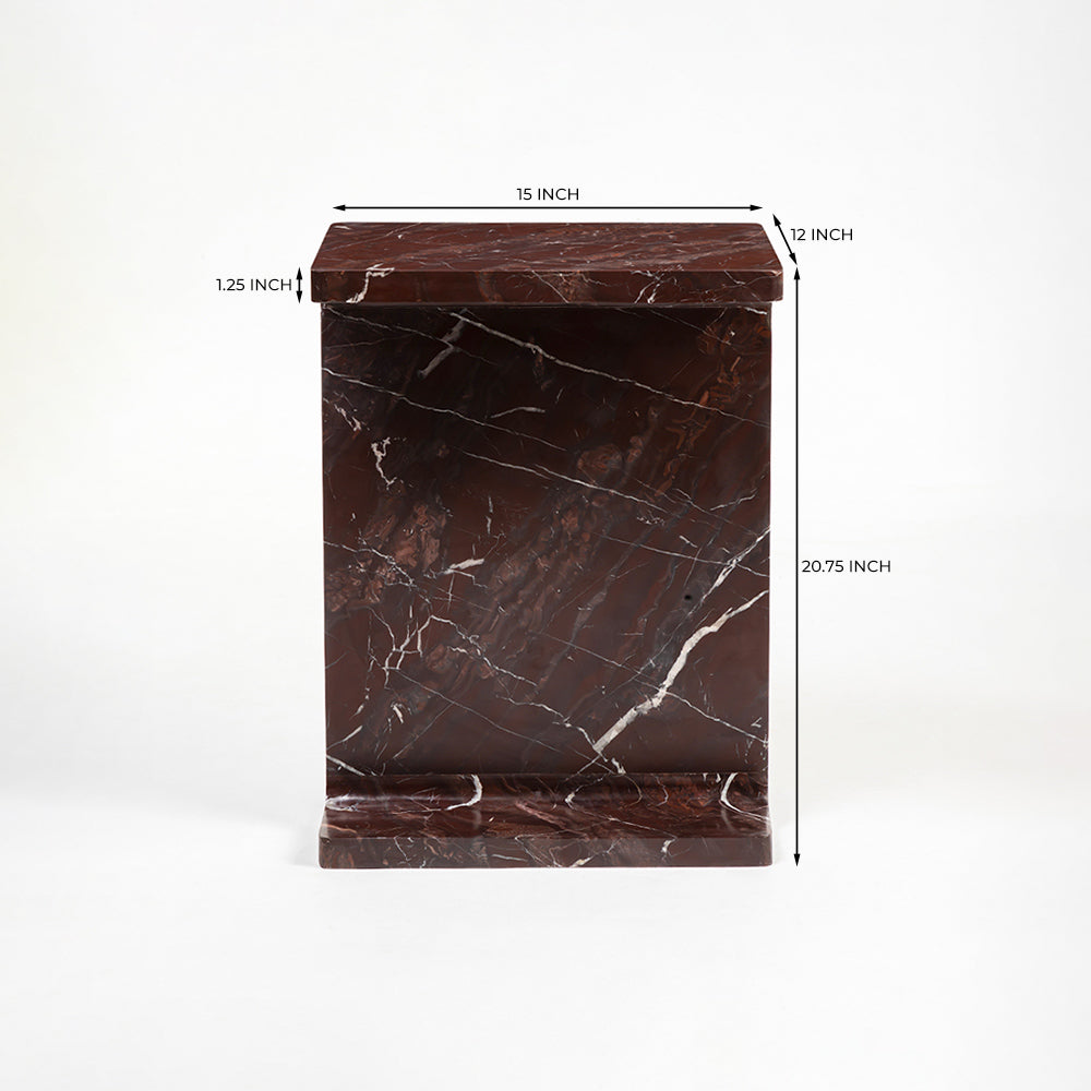 Honey Accent Table - Red Jasper Marble