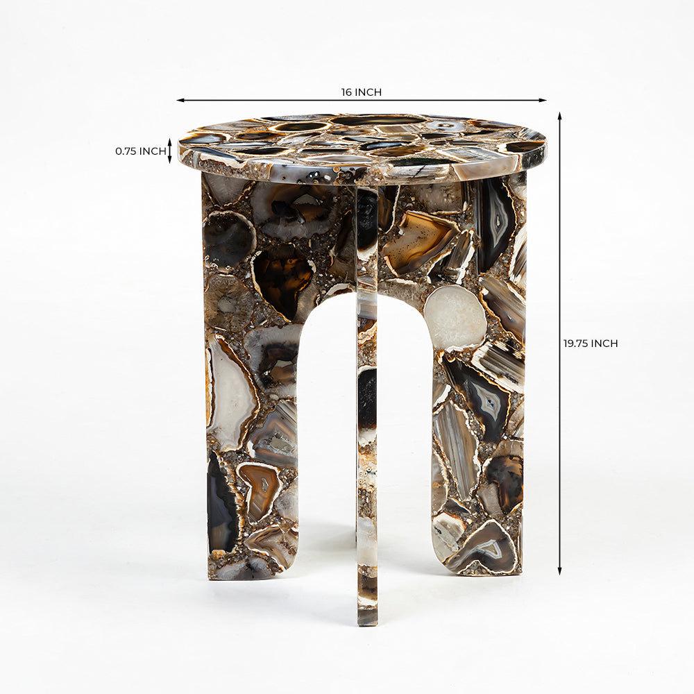 Agate Marble Lews Accent Table