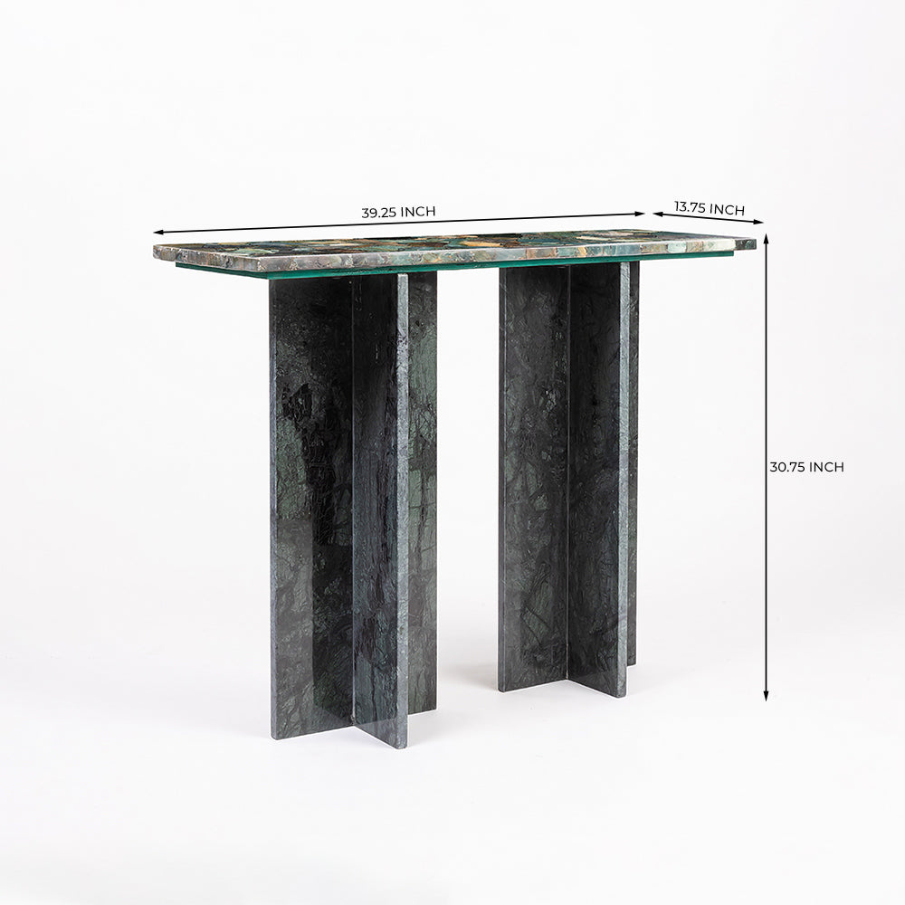 Verona Green Marble Console Table