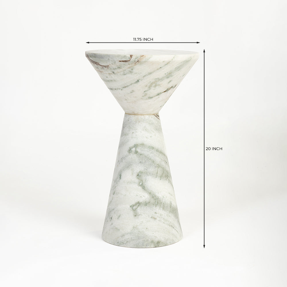 Obelisk Accent Table - Green Marble