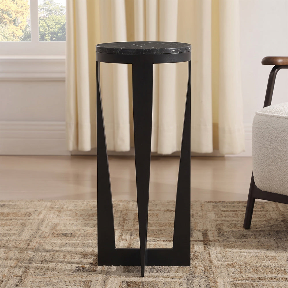 Lana Marble Side Table with Metal