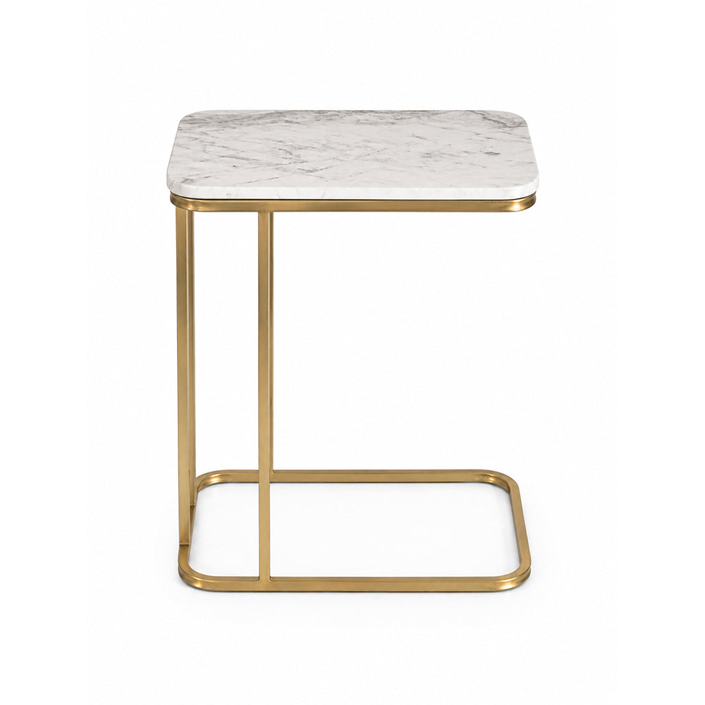 Lyra Metal Side Table with Marble