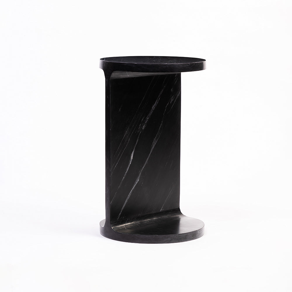 Vager Accent Table - Black Marble