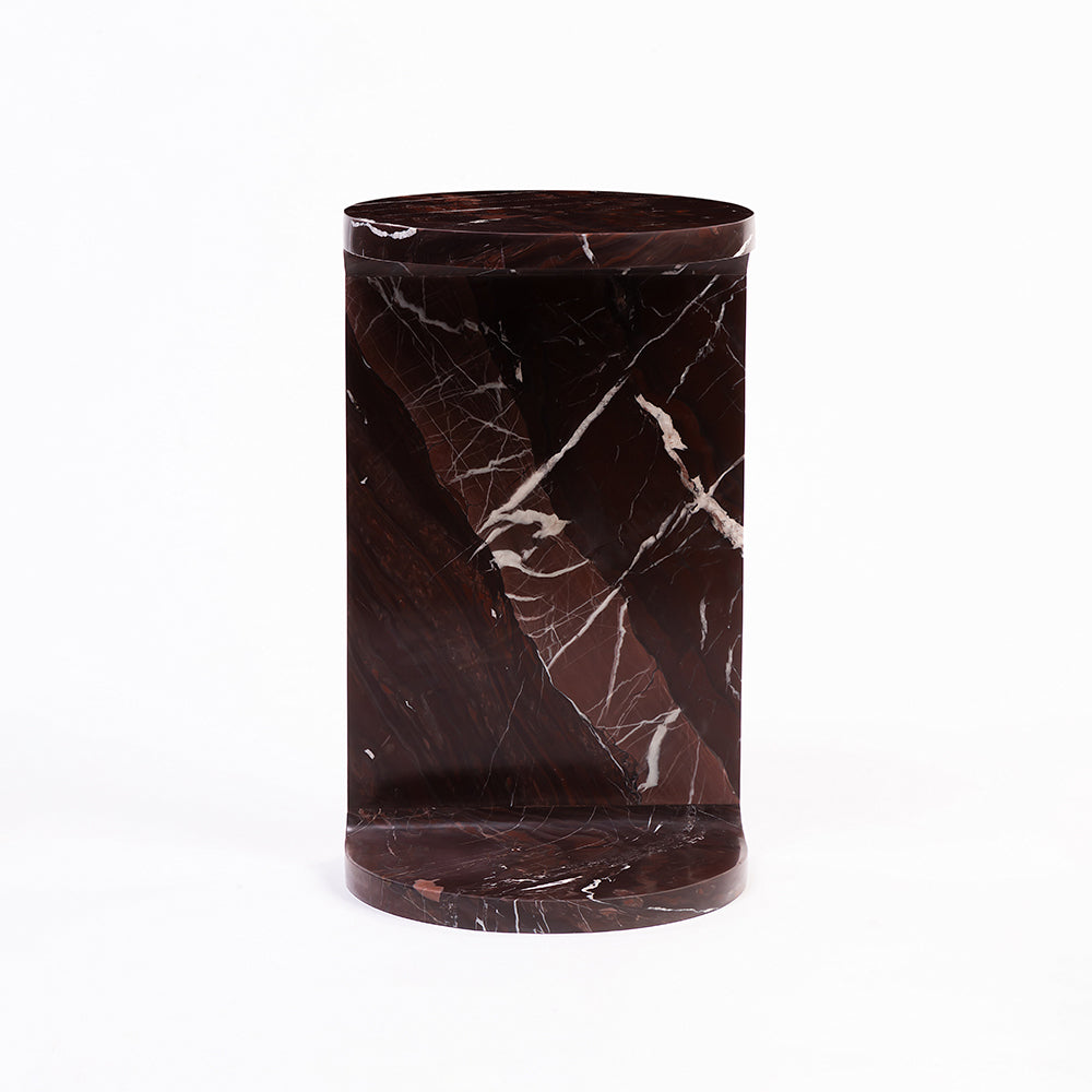 Vager Accent Table - Red Jasper Marble