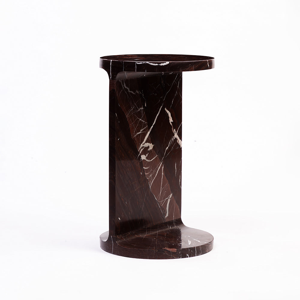 Vager Accent Table - Red Jasper Marble