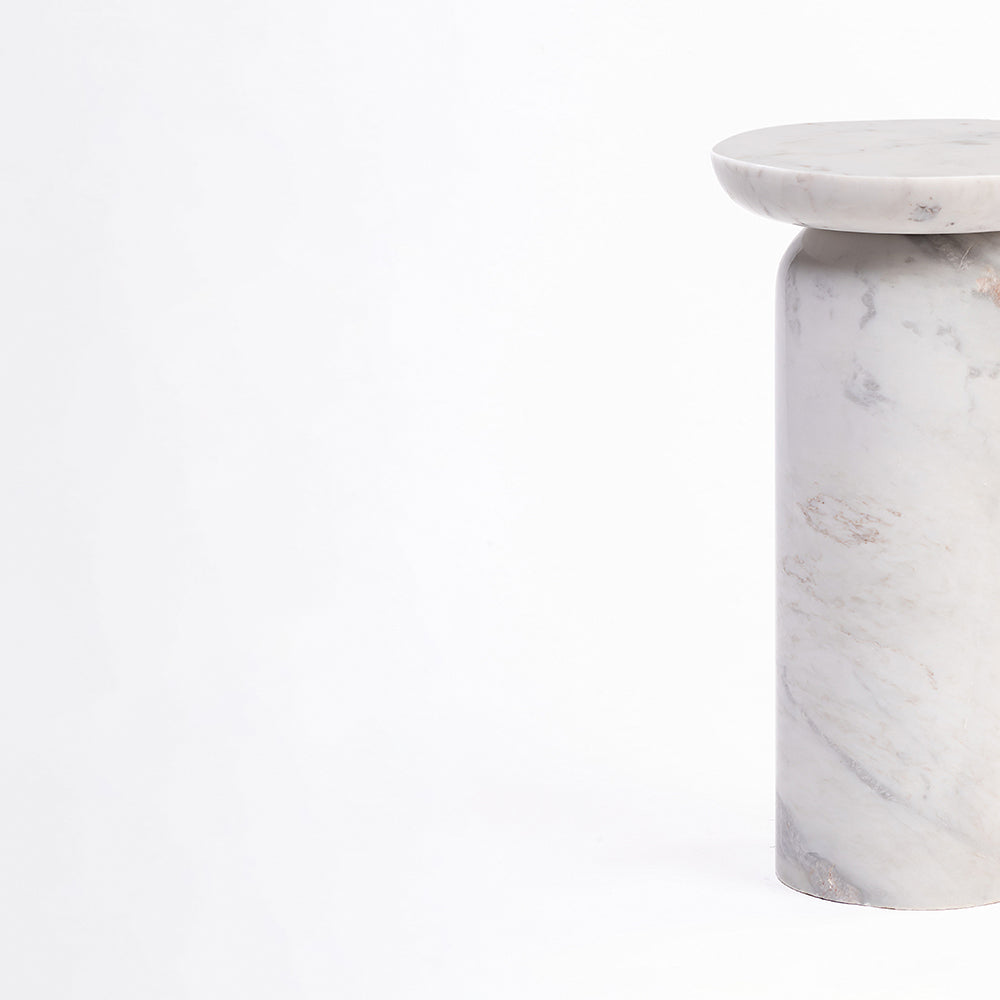 Dekkar Accent Table - White Marble