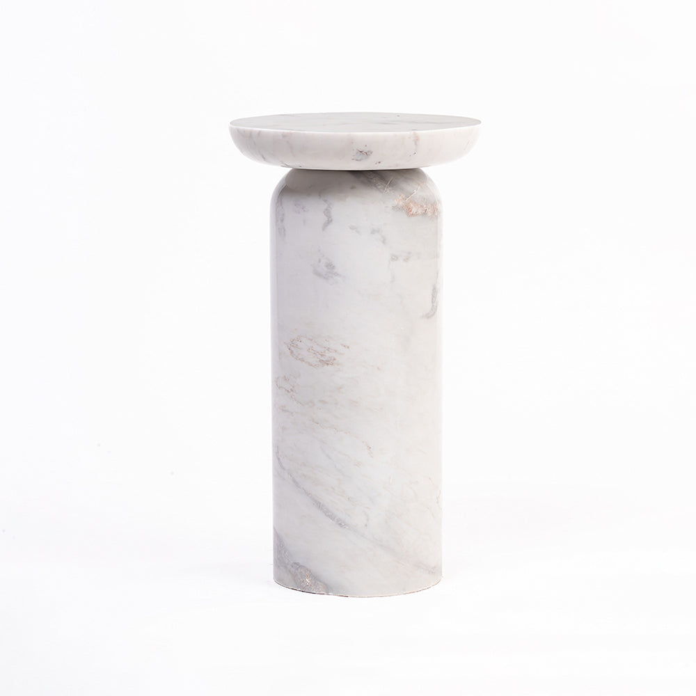 Dekkar Accent Table - White Marble