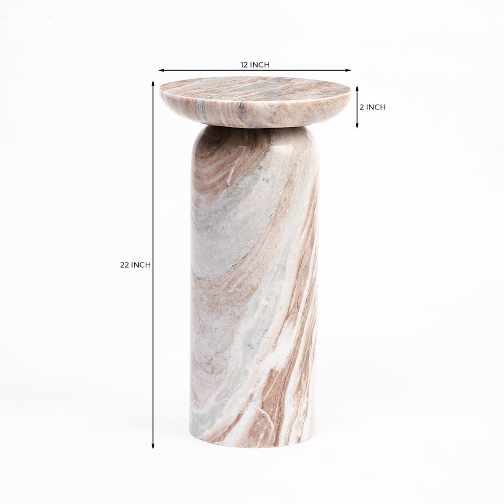 Dekkar Accent Table - Sawar Marble