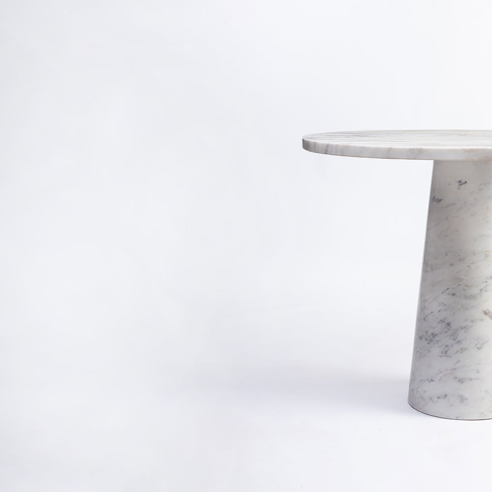 Merlin White Marble 4 Seater Round Dining Table
