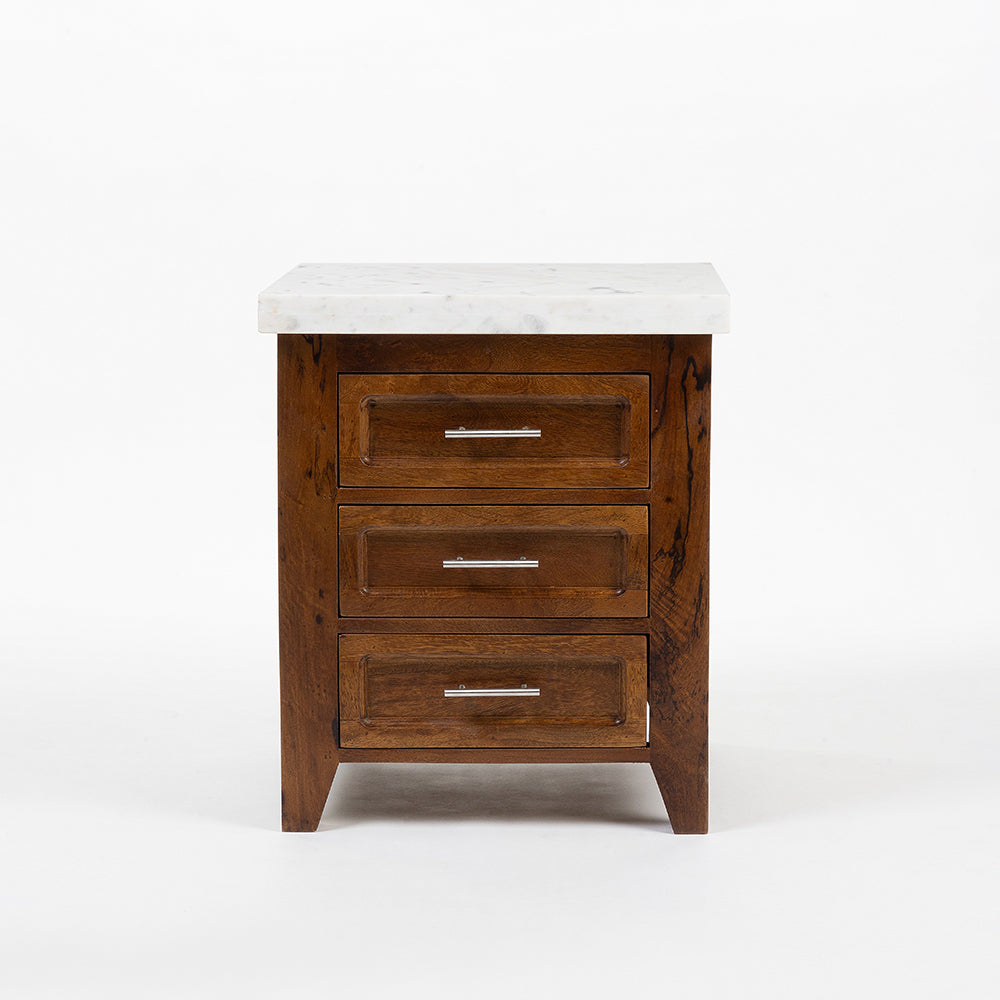 Aziz Mango Wood Poster Bed - Bed Bed + 1 Bed Side Bed + 2 Bed Side