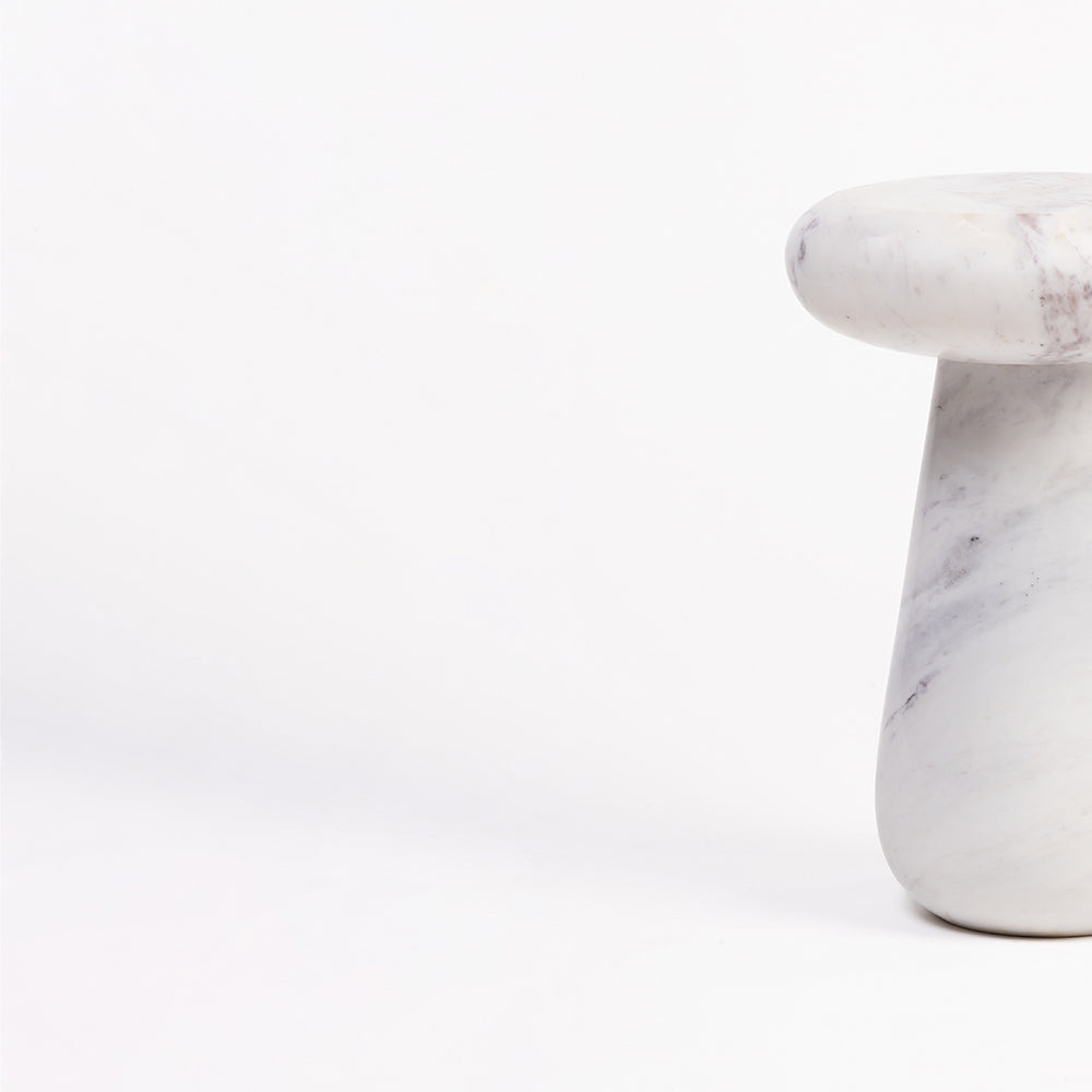 Cupidon Marble Accent Table - White Marble