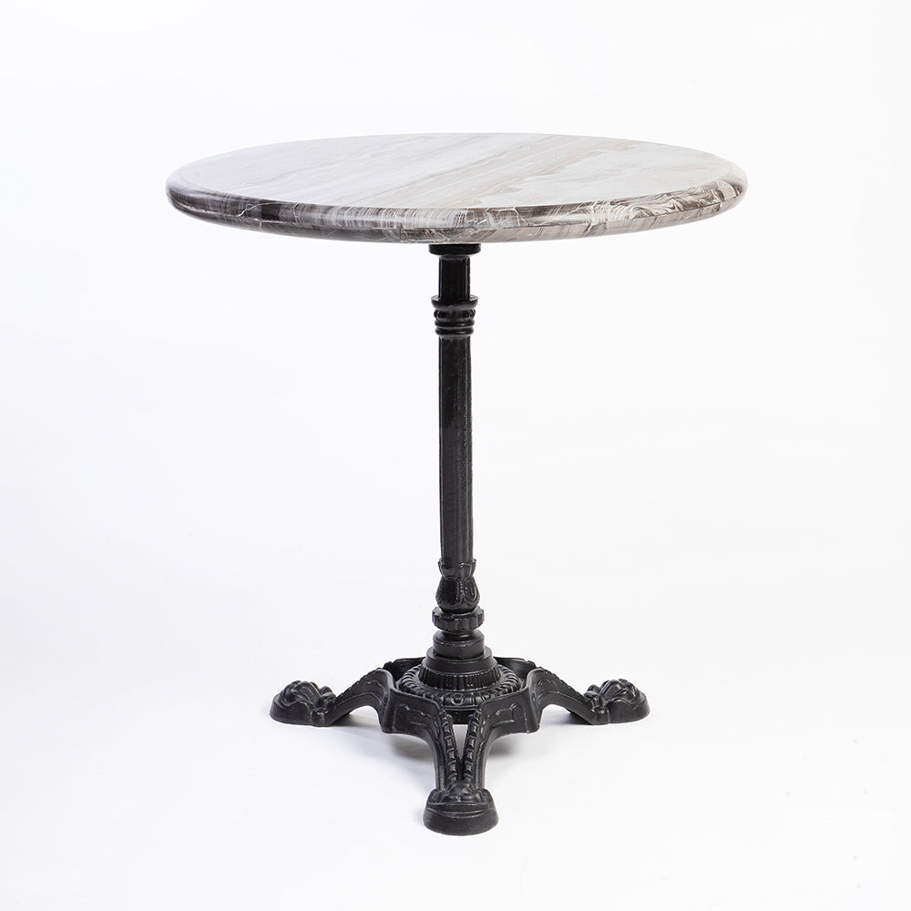 Maro Circular Sawar Marble Café Table with Metal